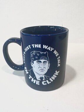 Funko The Office Coffee Mug Prison Michael Scott "talk in the clink" Navy Blue
